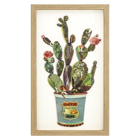 YOSEMITE 1 x 12 x 20 in. Cactus Collage I Wall Art, Multi Color 3230042